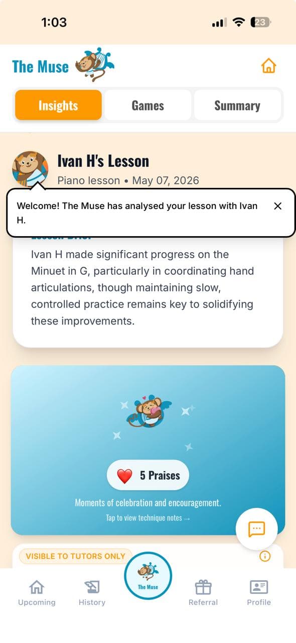 The Muse app on mobile devices